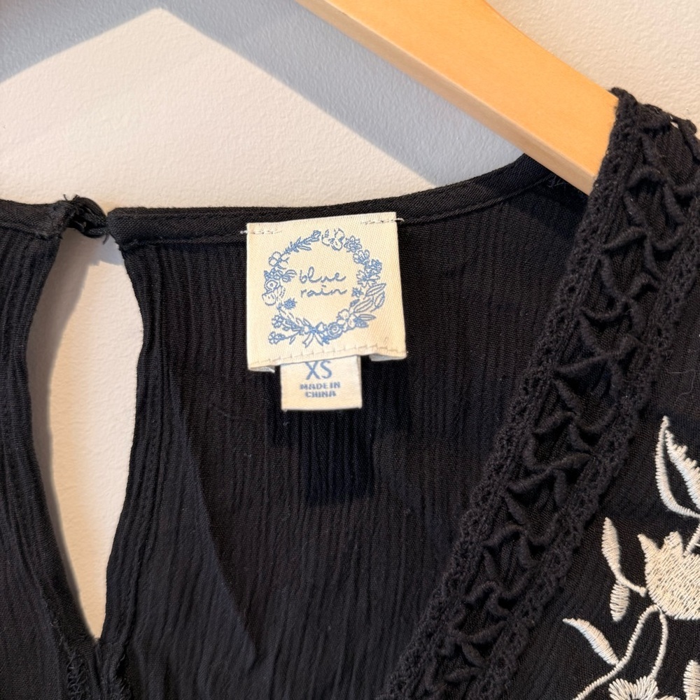 Francescas Black Embroidered Long Sleeve Dress - Picture 4 of 7